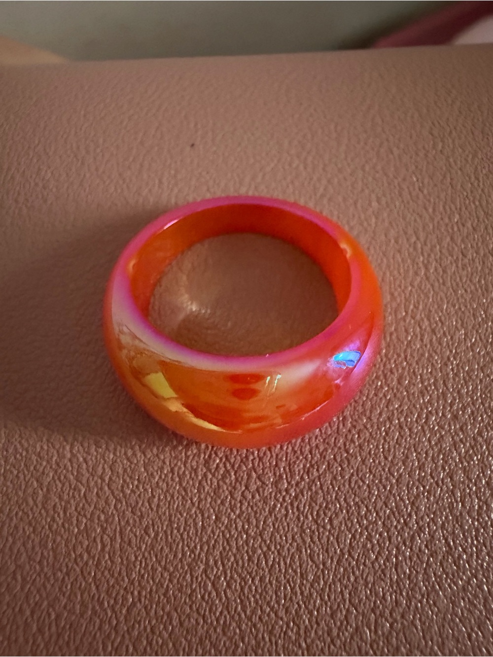 Bold Orange Resin Band Ring - Women Jewelry